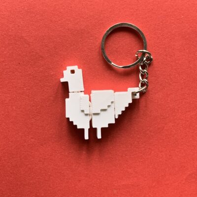 pixel duck flexi keychain white