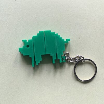 Pixel Pig Flexi Keychain