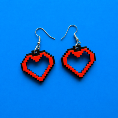 pixel-hollow-heart-earrings-3d-printed