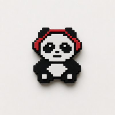 3d printed pixel music panda magnet