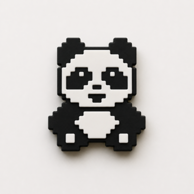 3d printed pixel smiling panda magnet